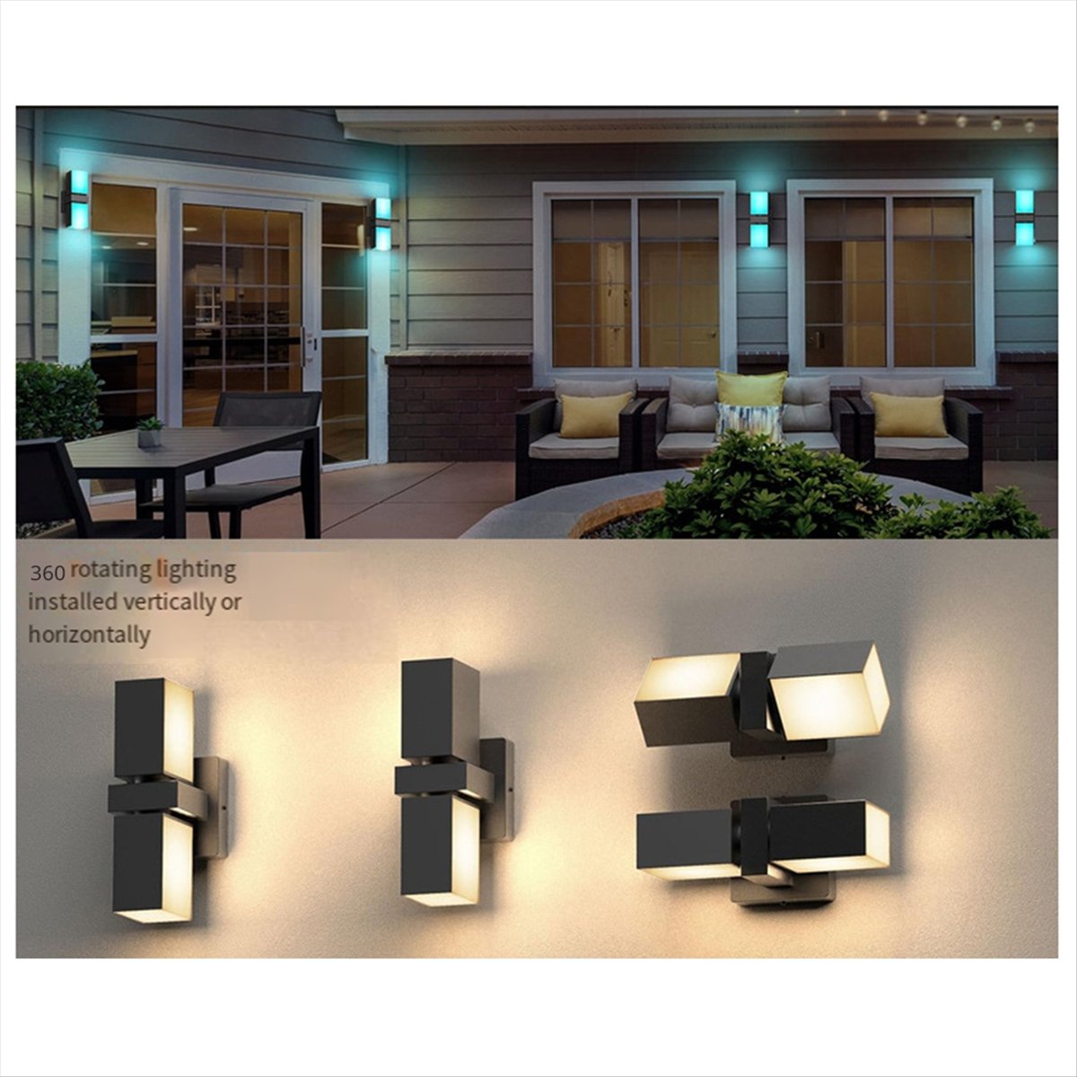 Smart Garden Fence - AA19 LED Wandlamp Dubbele Kop Balkonlamp