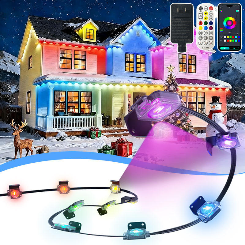 Smart Garden Led Lights - Permanente buiten RGBCW dakrandverlichting LED-slingers IP67