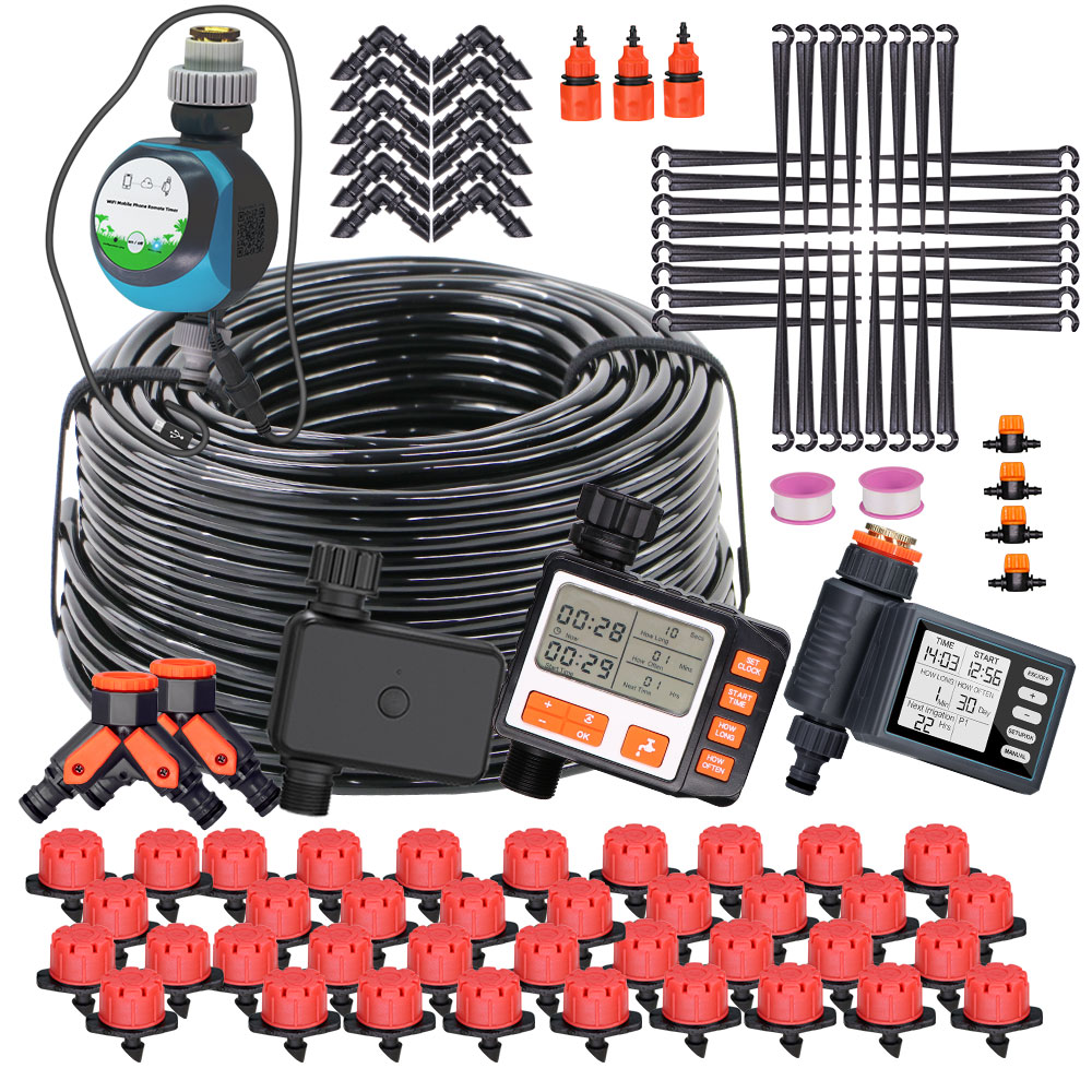 Smart Garden Hose Timer - 50-5M 1/4 ''Verstelbare Druppelaars Automatische Bewateringsset