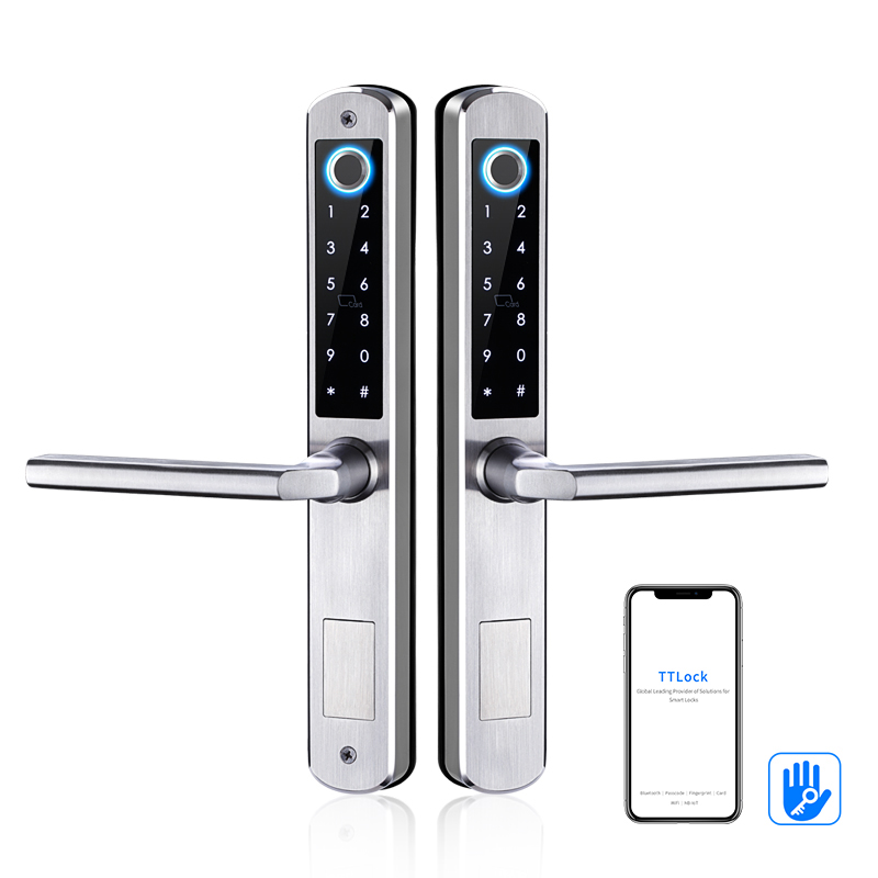 Smart Garden Door Lock - Waterdichte Dubbelzijdig Gate Lock Vingerafdruk Slot