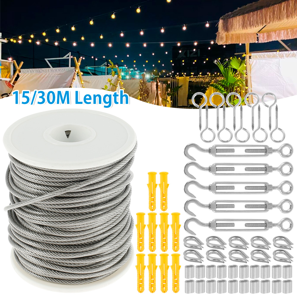 Smart Garden Fence - 15M/30M Draad Kabel Touw Roestvrij Staal